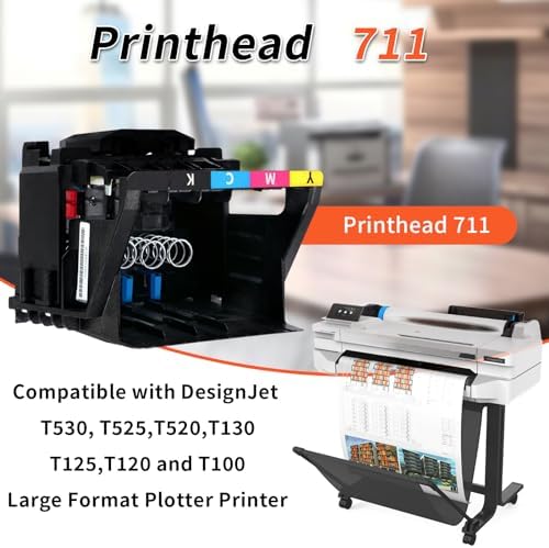 711 (C1Q10A) Printhead Replacement, Compatible with DesignJet T530, T525,T520,T130,T125,T120 and T100 Large Format Plotter Printer, Print Head Replacement - Image 2