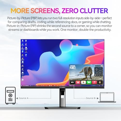 CUNPU 27" 4K 70Hz IPS Ultra-Slim Bezel Black Photo Video Editing Monitor - Image 5