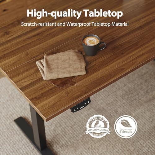 Agilestic 40*24 Inch Height Adjustable Electric Standing Desk, Dark Walnut - Image 4