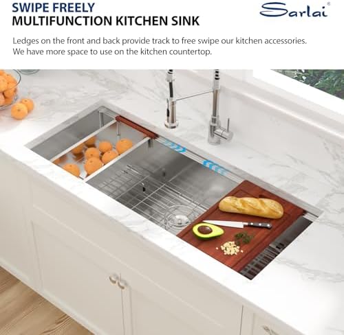 Sarlai 45 Undermount Workstation Kitchen Sink 45x19 Inch - Image 4