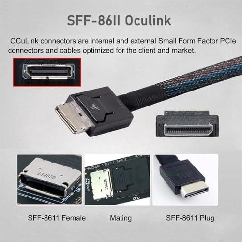 xiwai M.2 M-Key 2280 NGFF PCI-E4.0 to Oculink SFF-8612 SFF-8611 Host Cable 15cm for NVME U.2 SSD eGPU - Image 3