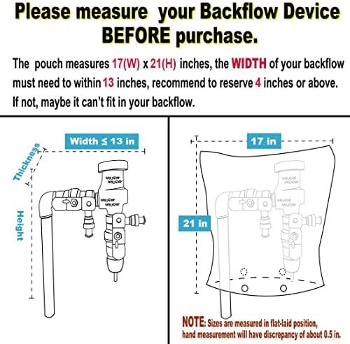 Insulated Pouch - Backflow Preventer Insulation Cover for Winter Freeze Protection, Pale Khaki, 17’’W x 21’’H - Measure Before Purchase - Image 2