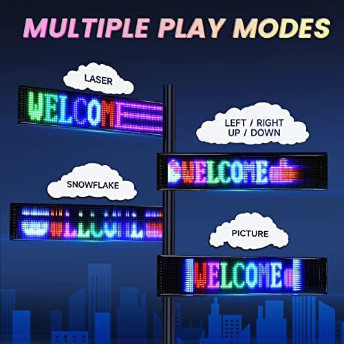 RAYHOME Scrolling Huge Bright Advertising LED Signs, Flexible USB 5V LED Store Sign Bluetooth App Control Custom Text Pattern Animation Programmable Display for Store Car Bar Hotel (27''x5'') - Image 3