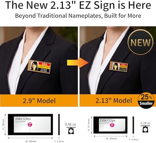 [Santek] EZ Sign NFC E-Paper Display – No Battery, Ultra-Thin 0.13”, Rewritable 4-Color Digital Display, App-Controlled (iOS/Android/PC), IP65 (Gold, 2.13" 6pcs, No Stand and Clip Included) - Image 3