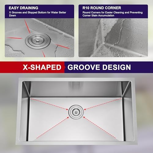 27 Inch Undermount Handmade Single Bowl Kitchen Sink - Image 4
