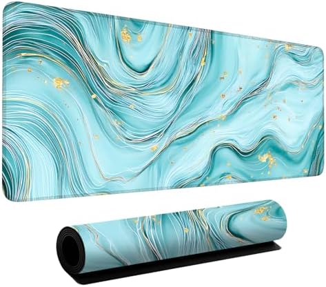 Blue Marble Gaming Mouse Pad 31.5"x11.8" Large Extended Pad Desk Mat Anti-Slip Rubber Base & Durable Stitched Edges for Gamers Smooth Mouse Pad Writing Surface for Desk Office/Home by LEIWEIHOPE