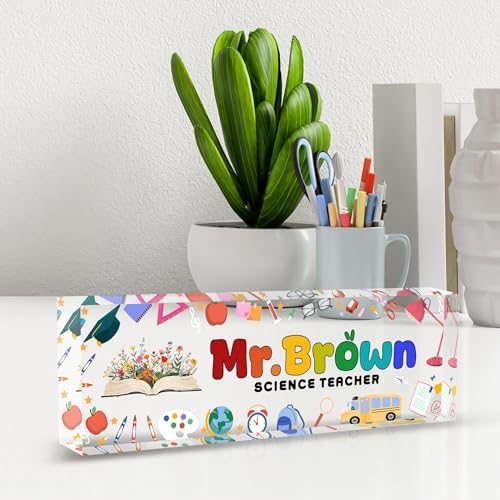 Custom Desk Name Plate Personalized, Acrylic Name Plate for Desk, Office Desk Decor for Women and Men, Employee Appreciation Gifts Office Gifts for Boss, Manager, Teacher, Nurse, MYZDA28 - Image 3