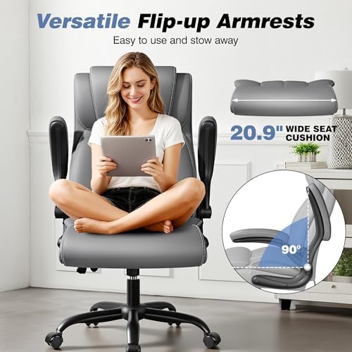 BESTFAIR Ergonomic Office Chair, Adjustable Lumbar Support, High Back, Gray - Image 6