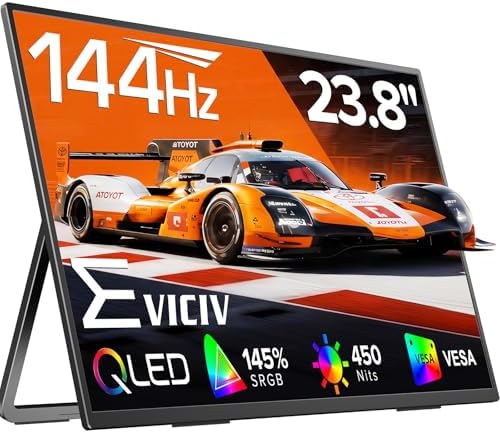 EVICIV Portable Monitor 24” 144Hz, 145% sRGB QLED 0.1MS Gaming Monitor by EVICIV