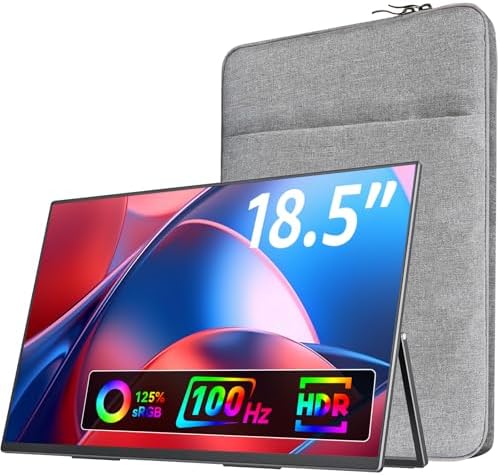 VisionOwl Portable Monitor for Laptop, IPS USB-C HDMI Travel Second Monitor for MacBook Pro Air, PC, PS5, Xbox, Portable Second Screen, Built-in Kickstand, Speakers, VESA Mountable, 18.5 Inch by Seethewholeworldclearly