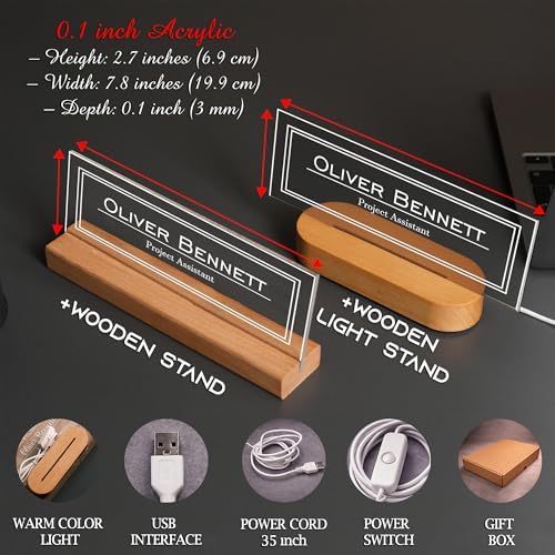 Personalized LED Desk Name Plate – Custom Office Name Sign - Image 4