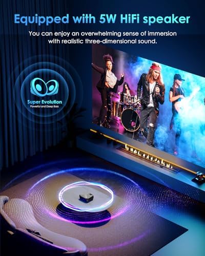 Projector with WiFi and Bluetooth, Native 1080P Outdoor Portable Movie Projector, 50%-100% Zoom, 400" Display, 4K Projector Compatible with HDMI/USB/PC/TV/PS5/DVD/Android/iOS(Dark Gray) - Image 6