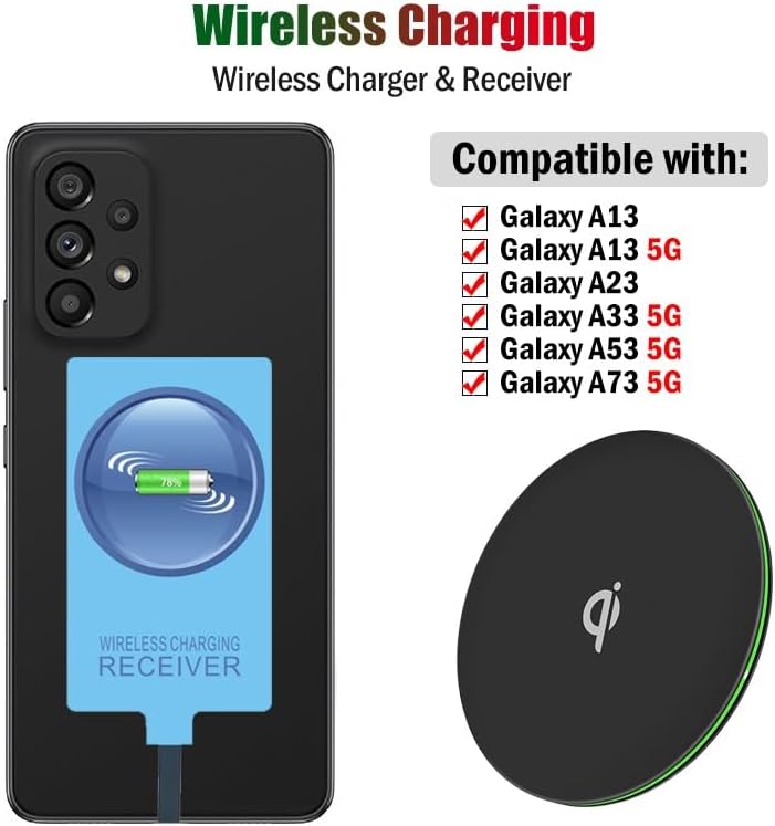 External Type-C Wireless Charging Receiver Compatible for Samsung Galaxy A13 A23 A33 A53 A73 5G with Charger PAD - Image 2