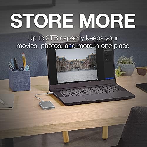 Seagate One Touch SSD 2TB External SSD Portable – Silver, speeds up to 1030MB/s, 6mo Mylio Photo+ subscription, 6mo Dropbox Backup Plan​ and Rescue Services (STKG2000401) - Image 3