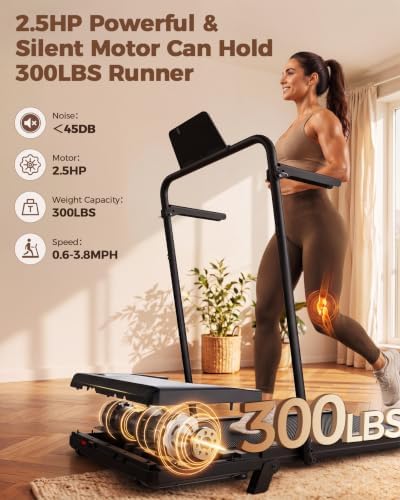Superun Under Desk Walking Pad with 6% Incline, 3 in 1 Portable Treadmill - Image 4