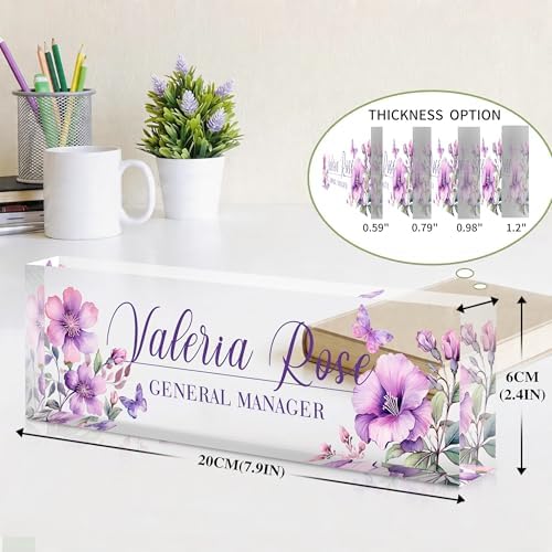 Custom Name Plate for Desk, Acrylic Desk Name Plate Personalized, Employee Appreciation Gifts, Office Desk Accessories for Woman Teacher Nurse, Coworker Gifts for Manager Assistant - Image 4