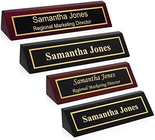 Providence Engraving Custom Wooden Desk Wedge Engraved Name Plate - Image 3