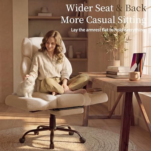 Big and Tall Office Chair with Flip Arms, Extra Wide Seat for Pets Sitting - Image 5