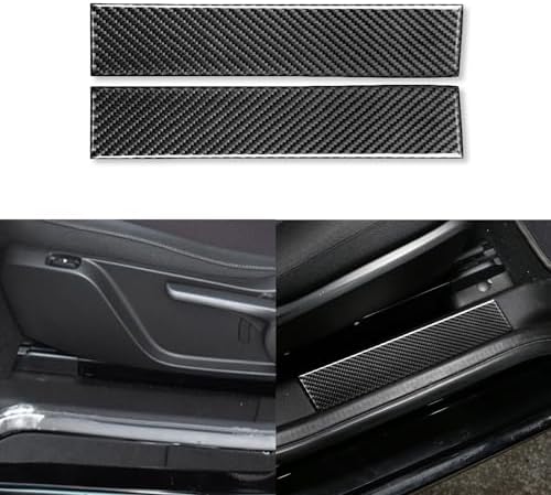 Car Inside Door Pedal Panel(Near seat) Door Sill Plate Decoration Sticker Real 3K Black Carbon Fiber Trim Compatible with Benz Smart 2016 2017 2018 2019 2020 2021 Auto Interior Accessories by PJFUS
