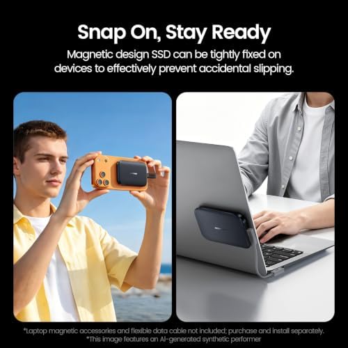 MOVE SPEED 512GB SSD External Hard Drive USB 3.2 Gen 2x2 Up to 1000MB/s Magnetic External SSD with Type C Cable for ProRes 4K Video iPhone 17/16/15, Android Phone, Windows, Mac - Image 4