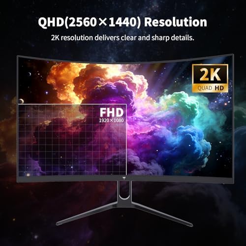 KTC 27 Inch Curved Gaming Monitor, 1440P QHD 144Hz 1500R PC Monitor, H27S5C - Image 2