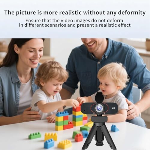 Webcam for pc, Camera for Computer/Laptop/Light Correction/Microphone, Web cam for Streaming/Gaming/Online Classes/Conferences/Video Callings,Updated HD 4K Webcam - Image 6