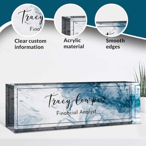 Desk Name Plate Personalized, Custom Name Plate for Desk, Acrylic Desktop Accessories, Office Gift & Decor for Women Men, Teacher Nurse Boss Employee Appreciation Gifts - Image 3