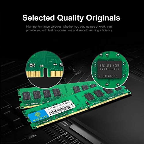 Rasalas DDR2 800 PC2-6400 DDR2 4GB Kit (2x2GB) DDR2-800 Udimm Ram Desktop PC2-6400U 2RX8 1.8V CL6 240 Pin Non-ECC Unbuffered Desktop RAM Memory Modules - Image 3