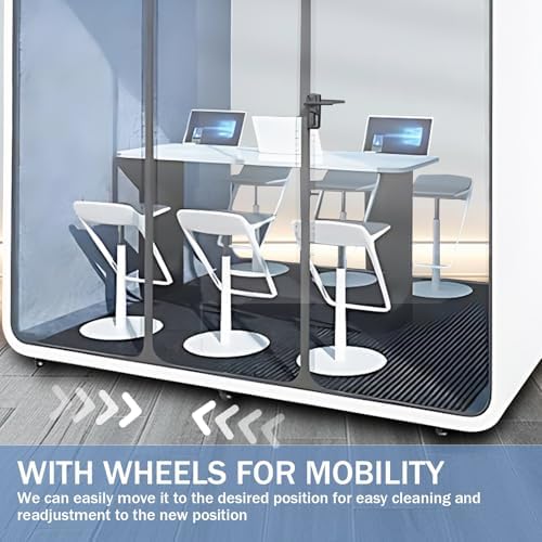 Office Pod Booth with Audio Privacy - Large Sound Booth with White Modern Design,Soundproof Room with Light,Ventilation,Socket for Meeting Room,Band Practice,Home Gym(121.57") - Image 7