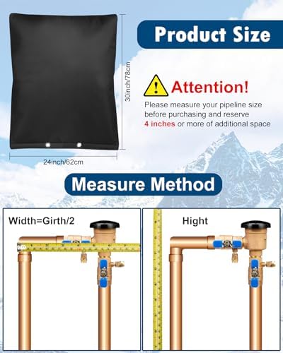 Backflow Preventer Insulation Cover (5F), 24"X30", 5 Layers, Black - Image 2