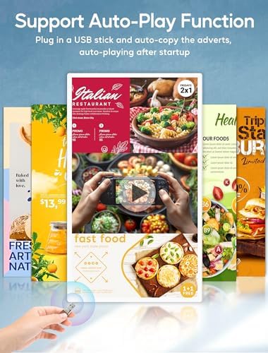 15.6" Digital Signage with 10000mAh Battery, Capacitive Touchscreen Advertising Display, Adjustable Stand, Android 13 Commercial LCD Monitor with Auto Play, Wireless Screen Mirroring, 4+64GB, White - Image 4