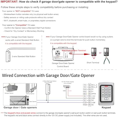 WiFi Access Control Keypad, 12V DC Stand-Alone Wireless Tuya Door Keypad - Image 3