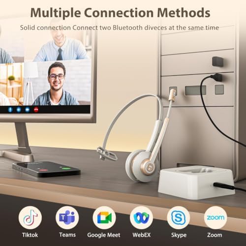 Bluetooth Headset with Microphone USB Dongle for Office - Image 3