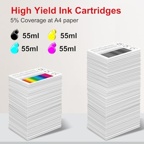 PFI-030 Ink Cartridge Replacement for Canon PFI030 Ink for imagePROGRAF TA-20 TA-30 TM-240 TM-340 Printers, 5-Pack PFI030 Pigment Ink Tank Set (PFI-030MBK PFI-030BK PFI-030C PFI-030M PFI-030Y, 55ML) - Image 3