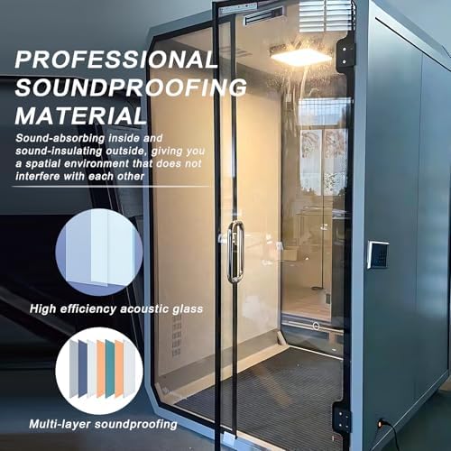 Office Pod Booth with Audio Privacy - Portable Sound Booth Includes Diamond Shaped Frame Design,Separate Room with Light,Fans, USB Port for Study,Telephone Booth(57.87IN) - Image 4