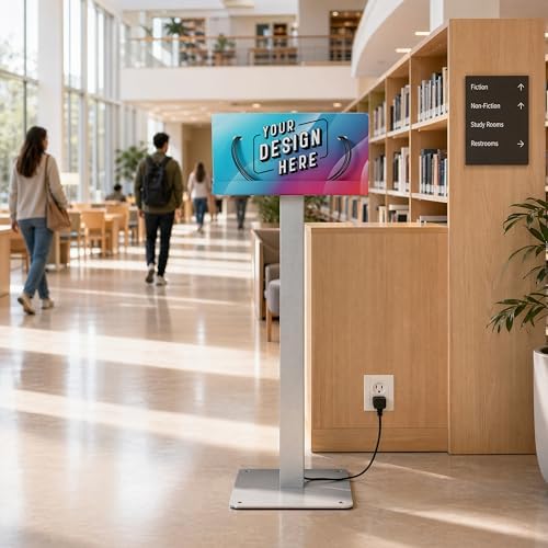 KwikBoost® Phone Charging Station Floor Stand, Custom Charging Kiosk with Lightning and USB-C Cables for Hotels Offices Schools Waiting Rooms - Image 2