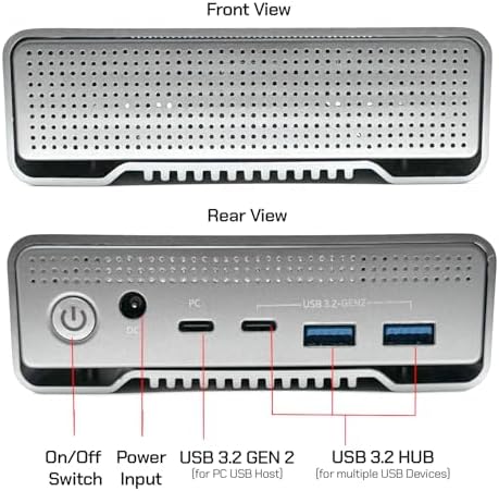 Avolusion PRO-G1 Series 14TB USB 3.2 Gen 2 (10Gbps) USB-C External Hard Drive w/USB HUB for Windows or MacOS Desktop PC/Laptop (Silver) (Renewed) - Image 6