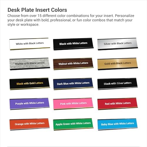Custom Engraved Desk Plate | Personalized with your Name and Title | Perfect Decor for Office, Business, or Home | Multiple Font and Color Options | 2x8" or 2x10" (Black w/Silver Letters, 2x8") - Image 2