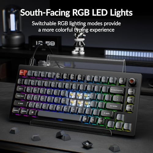 Keychron V1 8K Custom Mechanical Keyboard, 75% Wired Layout, Ultra-Low Latency 8000Hz, QMK Programmable, Hot-Swappable Banana Switches, RGB, for Gamers and Typists, Compatible with Mac/Windows/Linux - Image 4