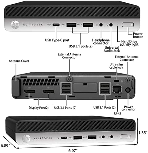 HP EliteDesk 800 G4 DM Dual 22 inch Computer Monitors and Mount Bundle, Intel i5-8500,16GB Ram 512GB NVMe SSD,WiFi,Windows 11 (Renewed) - Image 6