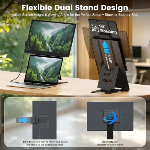 Laptop Screen Extender, 15.6" Fhd Portable Monitor With Dual Stands - Image 4