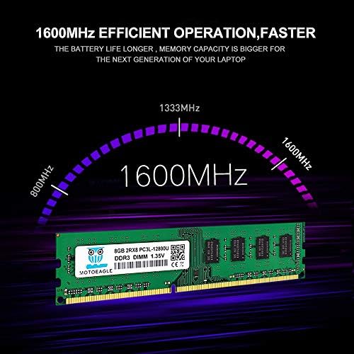 Motoeagle DDR3L-1600 UDIMM 8GB PC3 PC3L 12800U Non ECC Unbuffered 1.35V/1.5V CL11 2Rx8 Dual Rank 240 Pin UDIMM Desktop Memory Ram Module Upgrade - Image 3