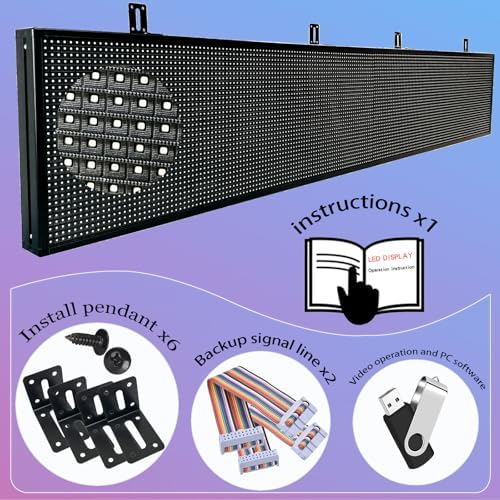 P10 Programmable Led Sign Display Digital Open Sign Custom Banner Outdoor Signs For Businesses Advertising Message Board Word Light Wifi Control High Brightness Neon 115"X14" - Image 5