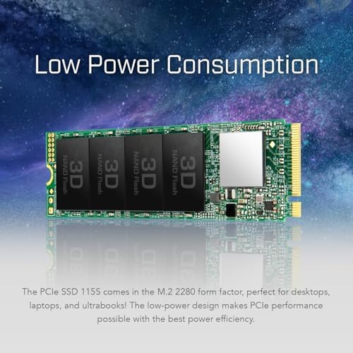 Transcend 1TB MTE115S PCIe 3.0 M.2 2280 SSD, 3200MB/s, Low Power - Image 4