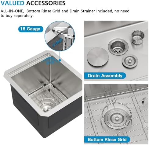 13"x15" Bar Prep Sink Undermount Workstation - Image 7