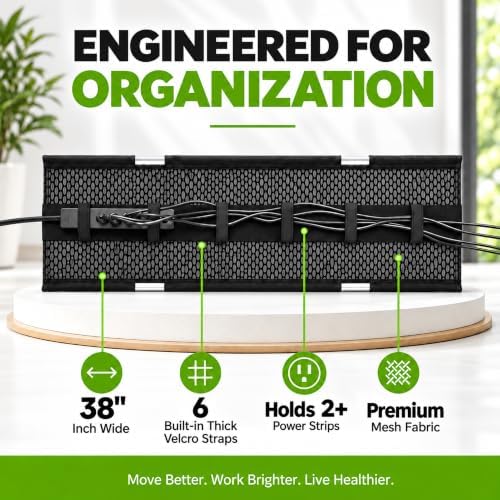 Mesh Cable Management Tray Under Desk Cord Organizer - 38" - Image 6