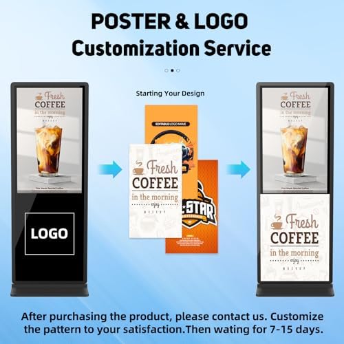 49 inch Indoor Digital Signage Touchscreen IPS Floor Standing Digital Kiosks Interactive Displays with WiFi HDMI/USB Input Auto AD Player, Android OS Black - Image 4