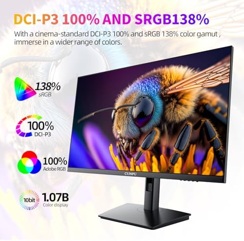 CUNPU 27" 4K 70Hz IPS Ultra-Slim Bezel Black Photo Video Editing Monitor - Image 4