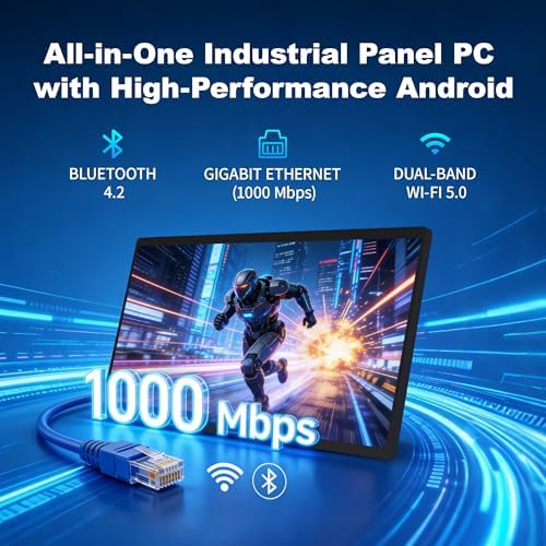 15.6" All-in-One Industrial Panel PC, Android 12 Fanless Tablet RK3399 4GB RAM/64GB ROM, Rugged Embedded Touchscreen Computer 1920 * 1080 IPS，WiFi 5 Bluetooth 4.2 for Automation/Kiosk/Bar/Warehouse - Image 5