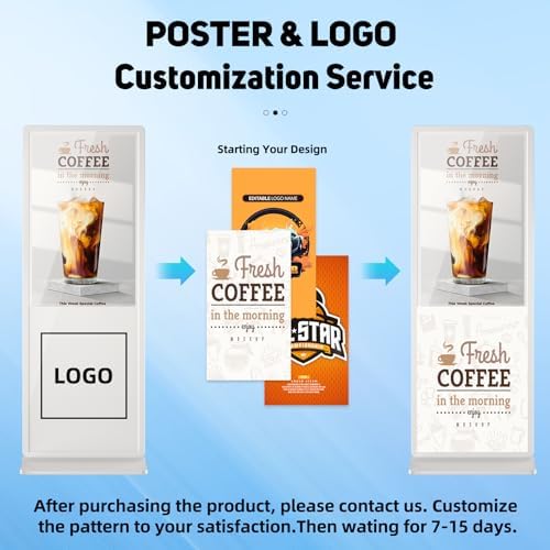 32 inch Indoor Digital Signage LCD Screen IPS Floor Standing Digital Kiosks Interactive Displays with WiFi HDMI/USB Input Auto AD Player, Android OS White - Image 6